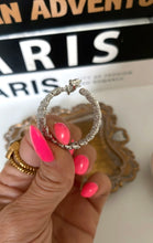 Load image into Gallery viewer, Silver Diamond Hoops