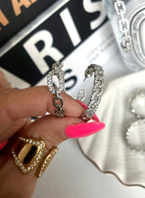 Load image into Gallery viewer, Silver Diamond Hoops