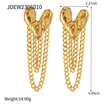 Load image into Gallery viewer, Heart Chain Earrings
