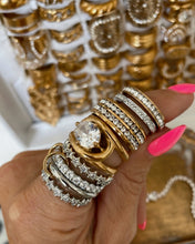 Load image into Gallery viewer, Two Layer Silver Diamond Ring