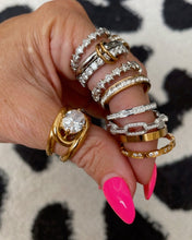 Load image into Gallery viewer, Two Layer Silver Diamond Ring