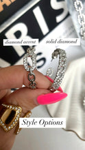 Load image into Gallery viewer, Silver Diamond Hoops
