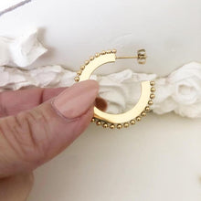 Load image into Gallery viewer, Gold Beaded Hoops
