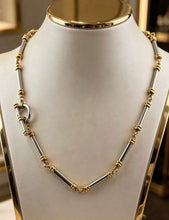 Load image into Gallery viewer, New Two Toned Toggle Bar Necklace
