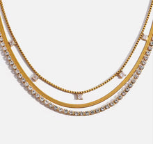Load image into Gallery viewer, Triple Layer Tennis Necklace
