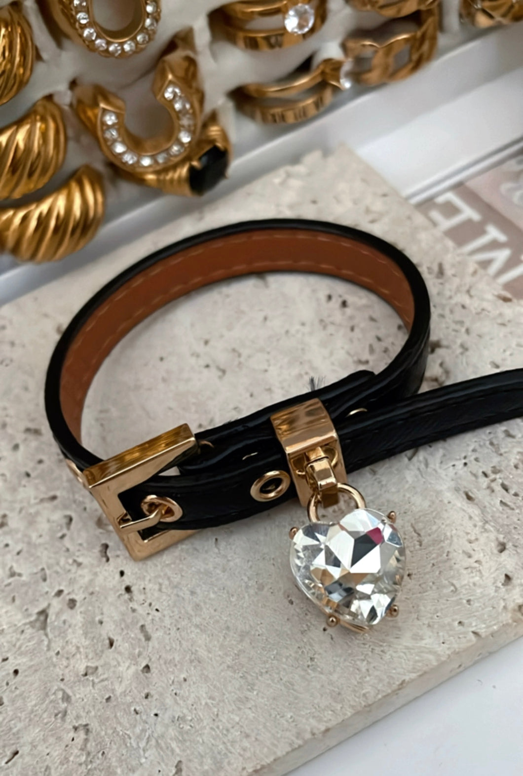 Leather Heart Buckle Bracelet
