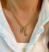 Load image into Gallery viewer, Safety Pin Charm Necklace
