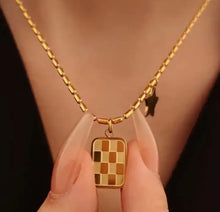 Load image into Gallery viewer, Checkerboard Star Necklace
