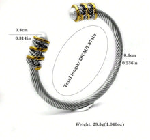 Load image into Gallery viewer, Textured Two Tone Pearl Bangle
