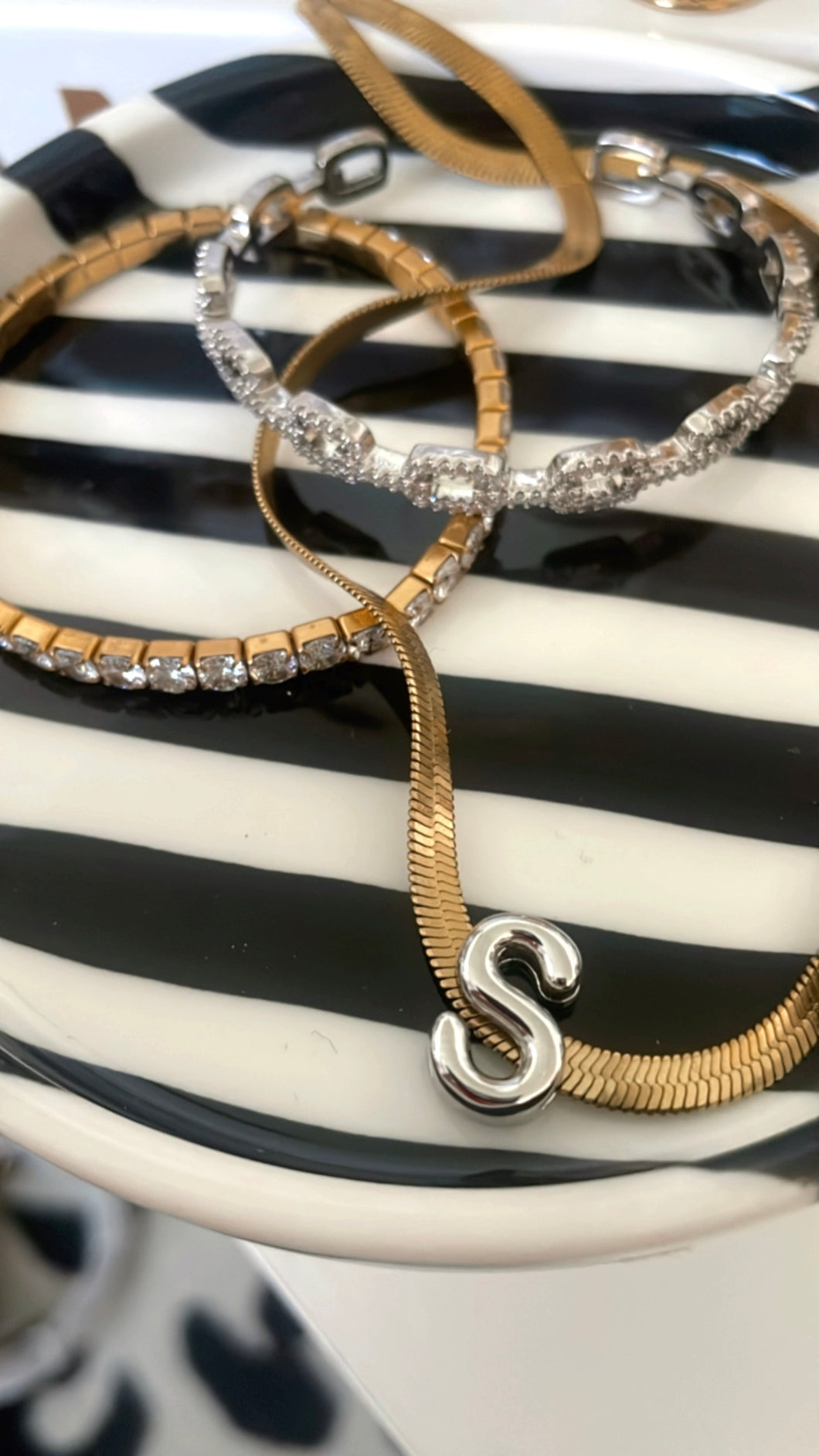 Initial Two Toned Necklace