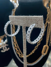 Load image into Gallery viewer, Silver Diamond Hoops
