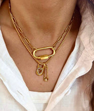 Load image into Gallery viewer, Safety Pin Charm Necklace
