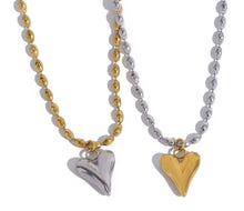 Load image into Gallery viewer, Two Toned Heart Necklace
