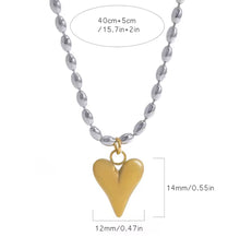 Load image into Gallery viewer, Two Toned Heart Necklace
