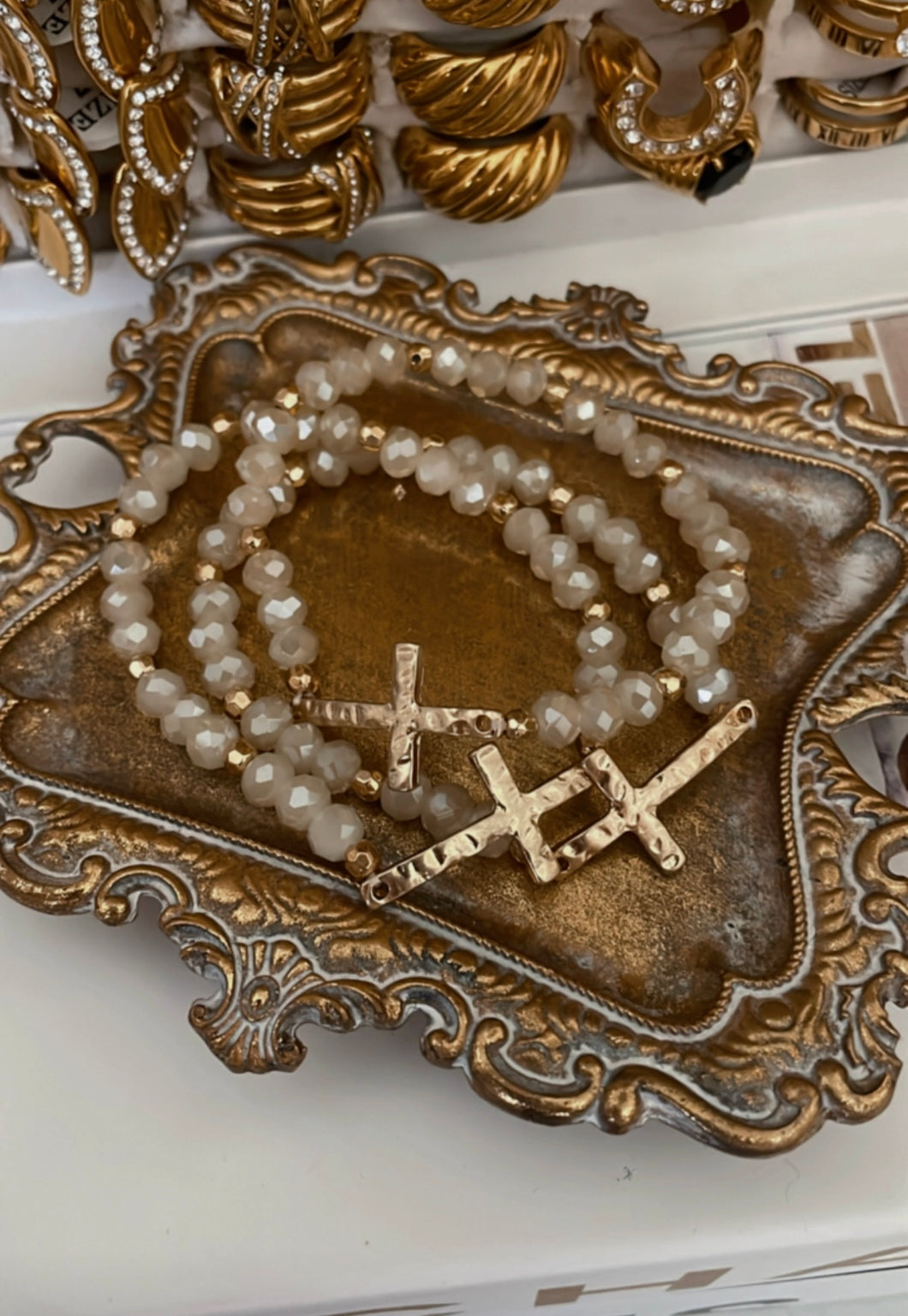 Cross Bead Bracelet