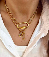 Load image into Gallery viewer, Safety Pin Charm Necklace
