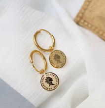 Load image into Gallery viewer, Coin Huggie Earrings
