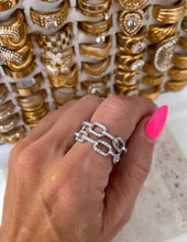Load image into Gallery viewer, Silver Diamond Link Ring

