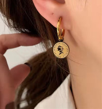 Load image into Gallery viewer, Coin Huggie Earrings
