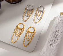 Load image into Gallery viewer, Chain Hoop Earrings
