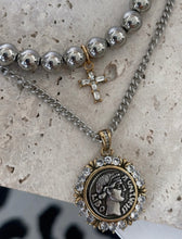 Load image into Gallery viewer, Round Bead Cross Necklace
