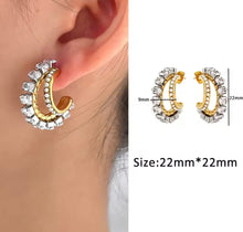 Load image into Gallery viewer, Pearl Diamond Double Hoop
