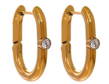 Load image into Gallery viewer, Rectanglular Hoop Earrings
