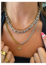 Load image into Gallery viewer, Star Two Toned Deluxe Chunky Necklace
