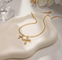 Load image into Gallery viewer, Double Diamond Cross Necklace
