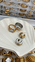 Load image into Gallery viewer, Two Toned Tiny Hoops
