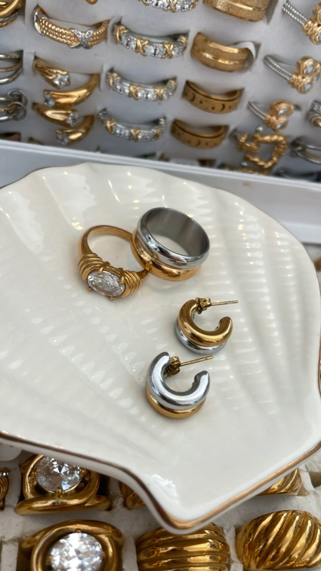 Two Toned Tiny Hoops