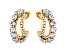 Load image into Gallery viewer, Pearl Diamond Double Hoop
