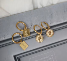 Load image into Gallery viewer, Coin Huggie Earrings
