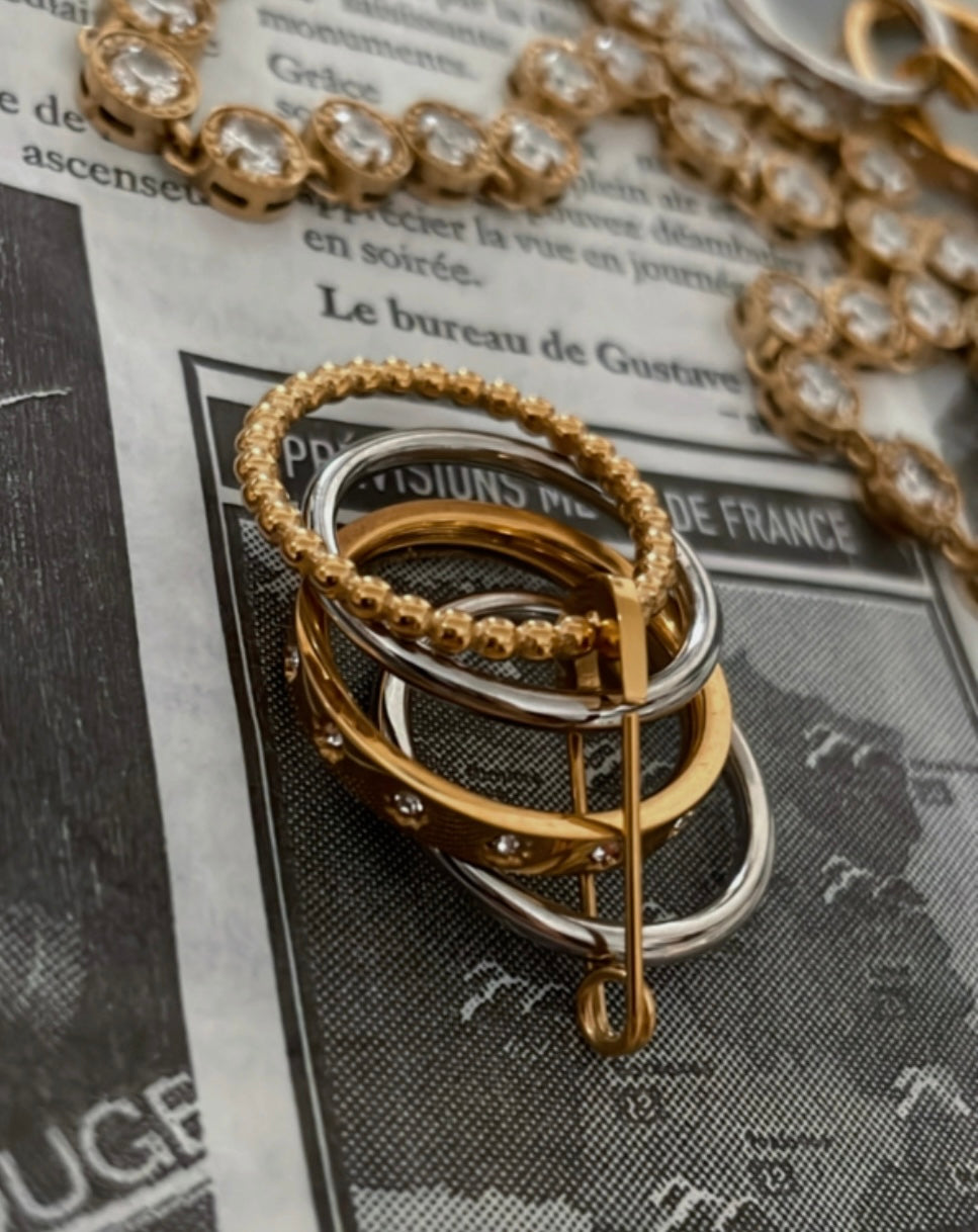 Paperclip Layered Ring