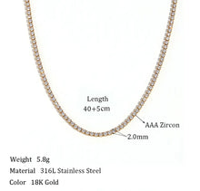 Load image into Gallery viewer, 18k Gold Tennis Necklace
