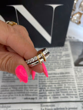Load image into Gallery viewer, Two Layer Silver Diamond Ring
