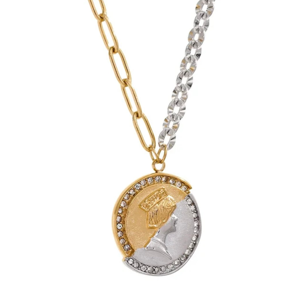 Mix Metal Coin Necklace