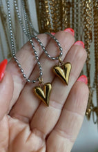 Load image into Gallery viewer, Two Toned Heart Necklace
