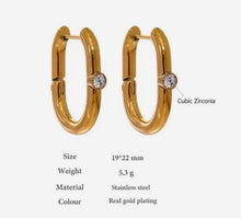 Load image into Gallery viewer, Belle Rectangular Hoops
