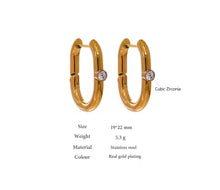 Load image into Gallery viewer, Rectanglular Hoop Earrings
