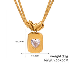 Load image into Gallery viewer, Rectangle Heart Pendant Necklace

