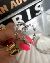 Load image into Gallery viewer, Silver Diamond Hoops
