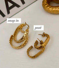 Load image into Gallery viewer, Leaf Braided Hoops
