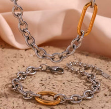 Load image into Gallery viewer, Deluxe Two Toned Chain Necklace/Bracelet
