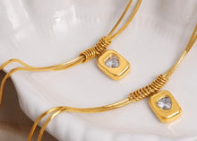 Load image into Gallery viewer, Rectangle Heart Pendant Necklace
