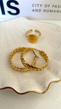 Load image into Gallery viewer, Leaf Braided Hoops
