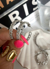 Load image into Gallery viewer, Silver Diamond Hoops
