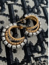 Load image into Gallery viewer, Pearl Diamond Double Hoop
