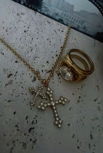 Load image into Gallery viewer, Double Diamond Cross Necklace
