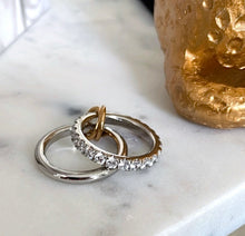 Load image into Gallery viewer, Two Layer Silver Diamond Ring
